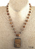 Boho Necklace, RH Jade Amazonite, Square Green Natural Stone